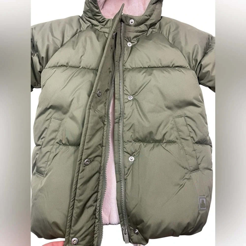Baby Gap Boys Size 3T Long Sleeve Lined Winter Coat In Green Water Resistant